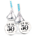 The Big 50 kiss Candy Stickers| Milestone Birthday Stickers| Glossy | 100ct