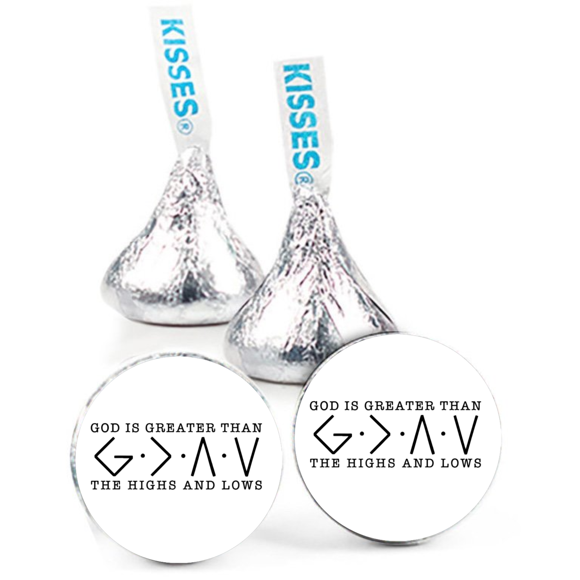 God Is Greater Than The Highs And Lows | Religious Candy Stickers| 100ct | Glossy