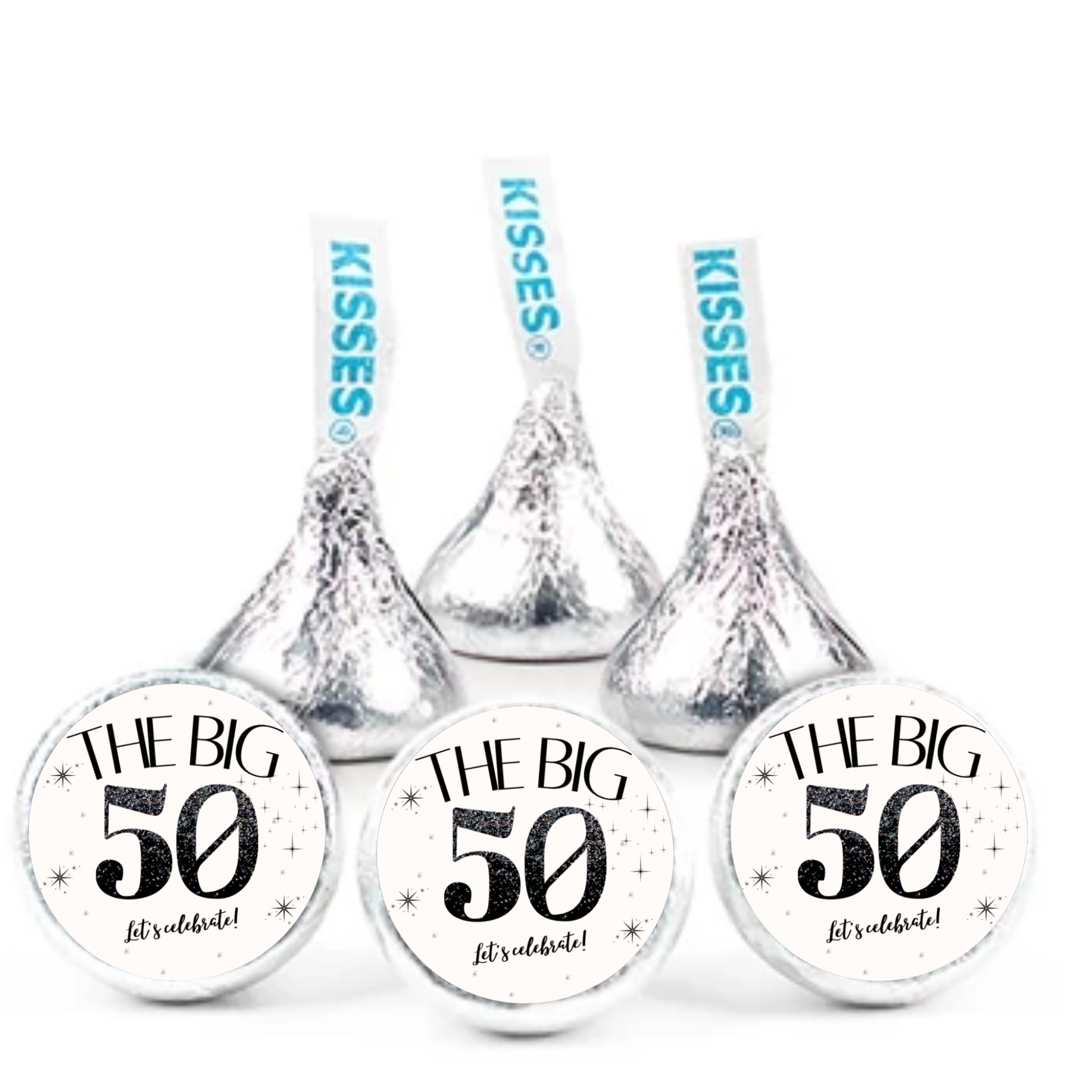 The Big 50 kiss Candy Stickers| Milestone Birthday Stickers| Glossy | 100ct