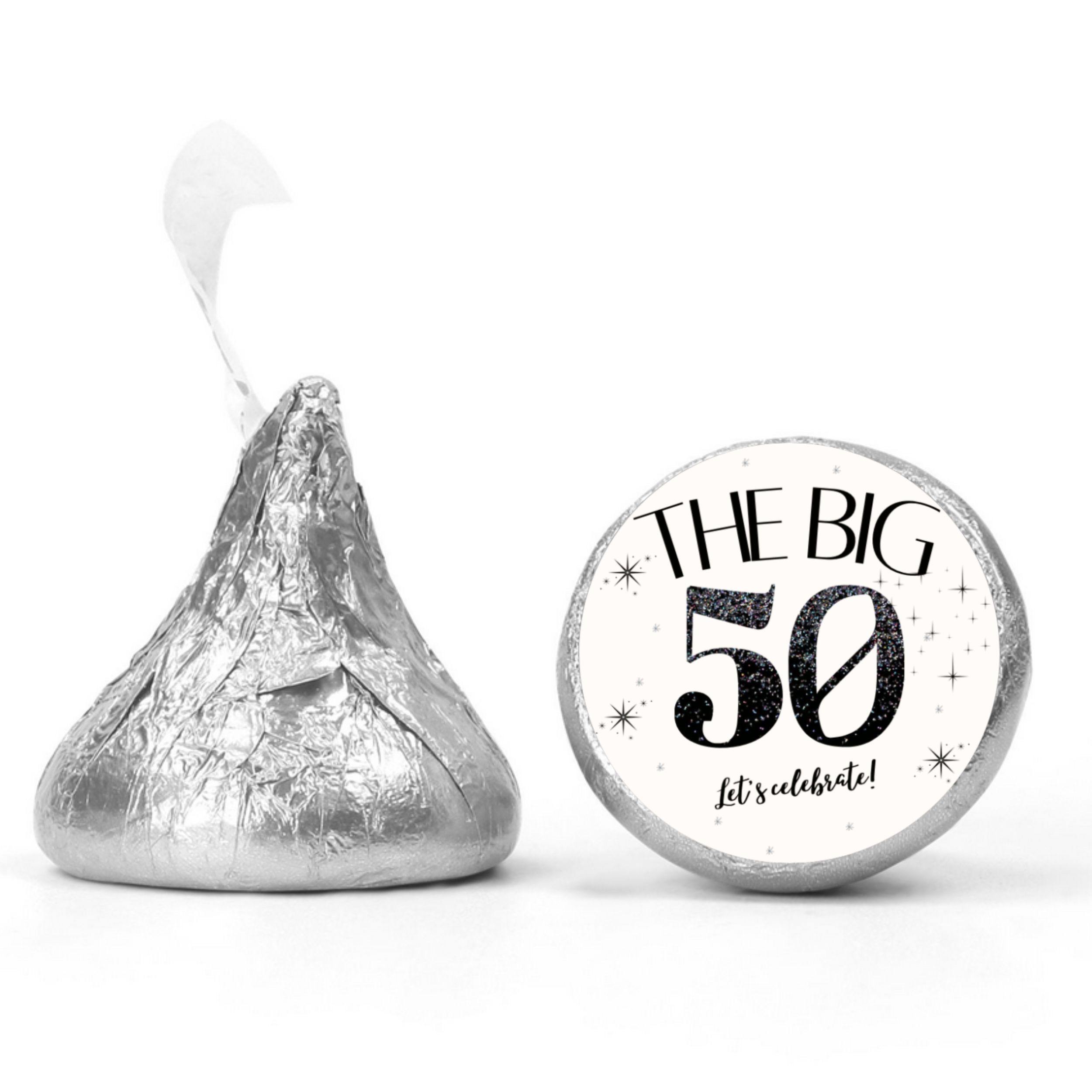 The Big 50 kiss Candy Stickers| Milestone Birthday Stickers| Glossy | 100ct