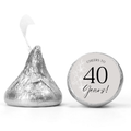 Cheers To 40 Years Candy Kiss Stickers | 40th Birthday Party Decor | Glossy Vinyl | 100 Count