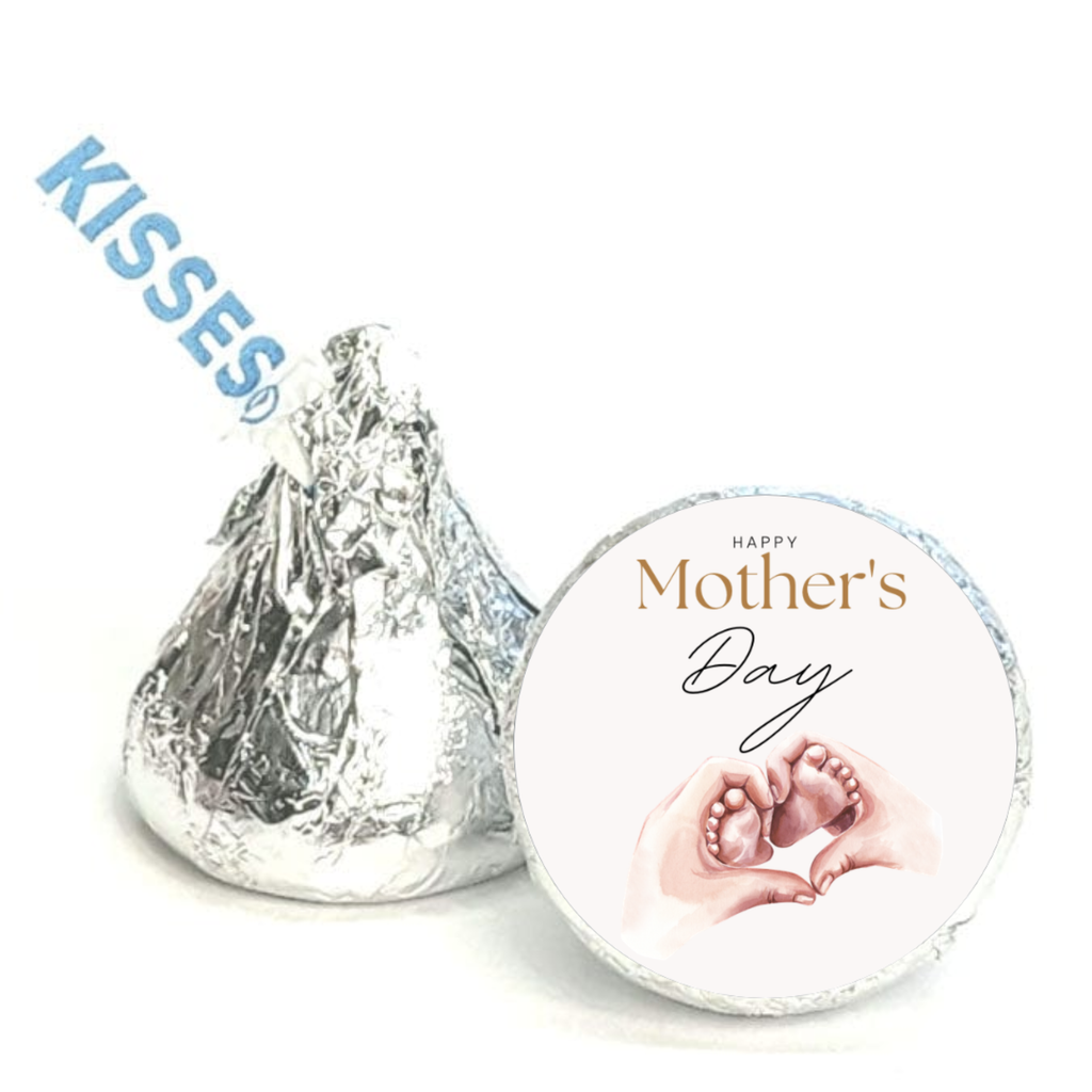 Mother’s Day Party Treat Labels | Candy Kiss Stickers | Glossy | 100 count