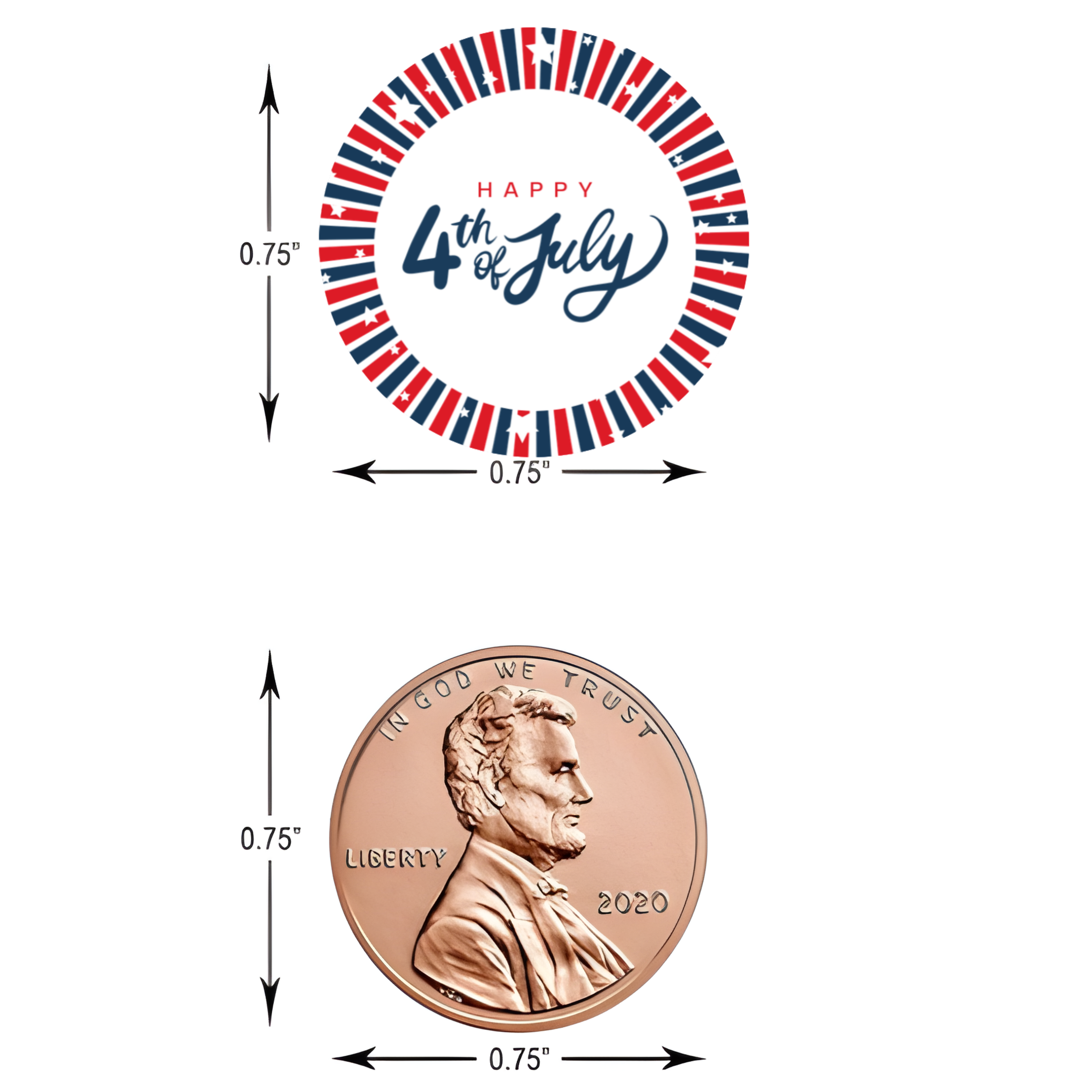 Happy 4th of July Kiss Candy Stickers | Patriotic Flag Star Design|100ct | Fourth of July Party Favors | Glossy