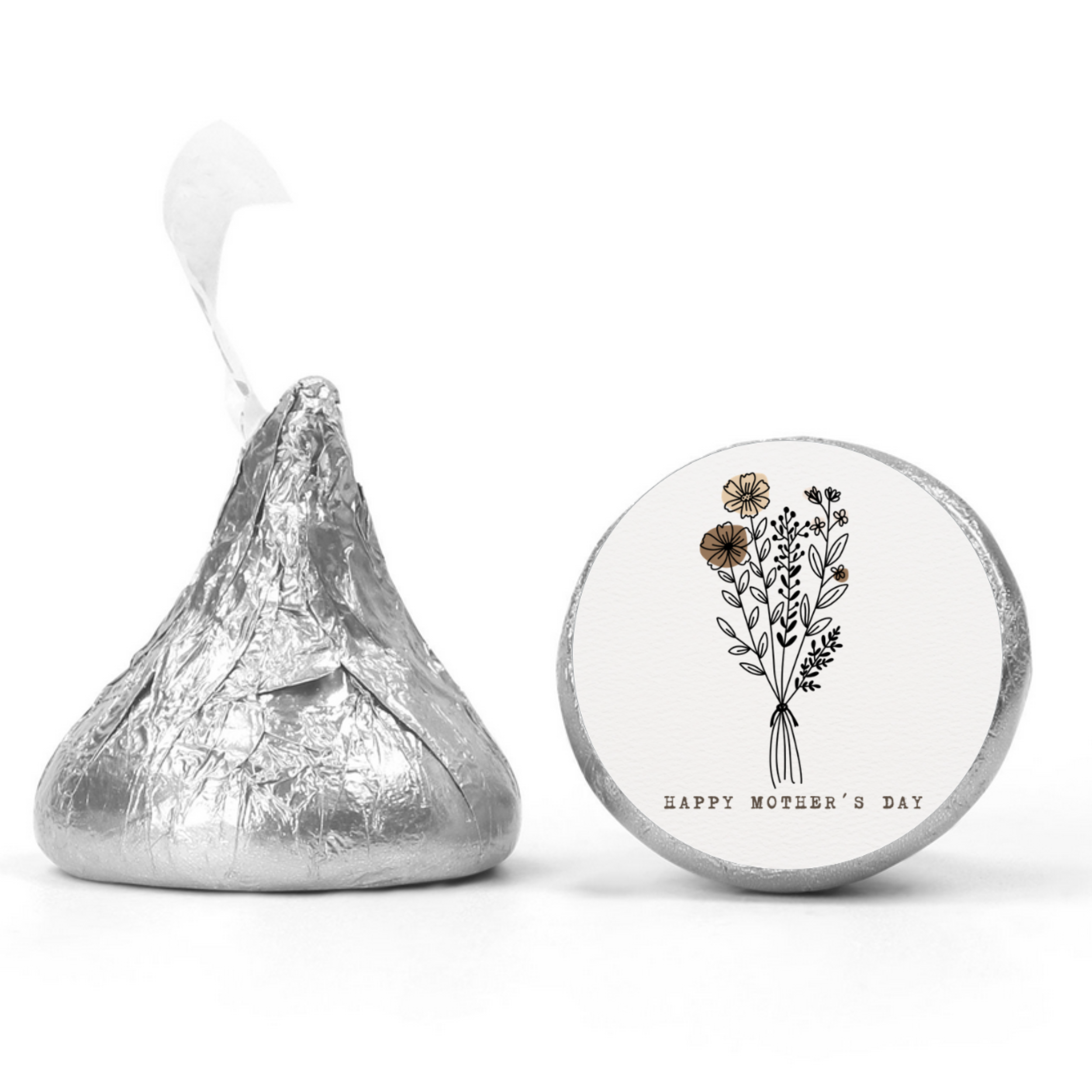 Mother’s Day Treat Stickers | Candy Kiss Labels 0.75in | Glossy | 100ct | Durable