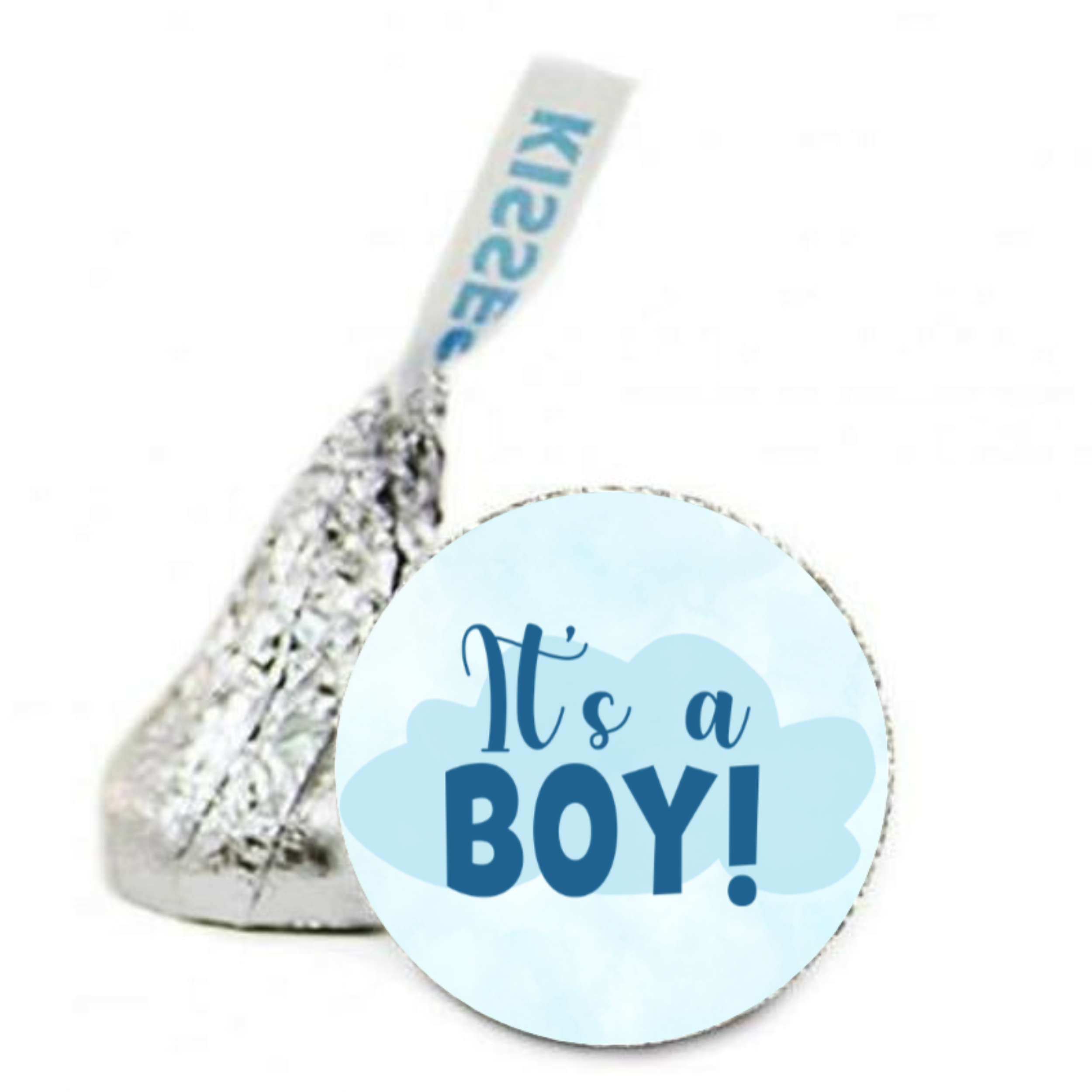 It's a Boy Kiss Candy Stickers | Baby Shower Favors | Glossy| 100 Count 0.75in