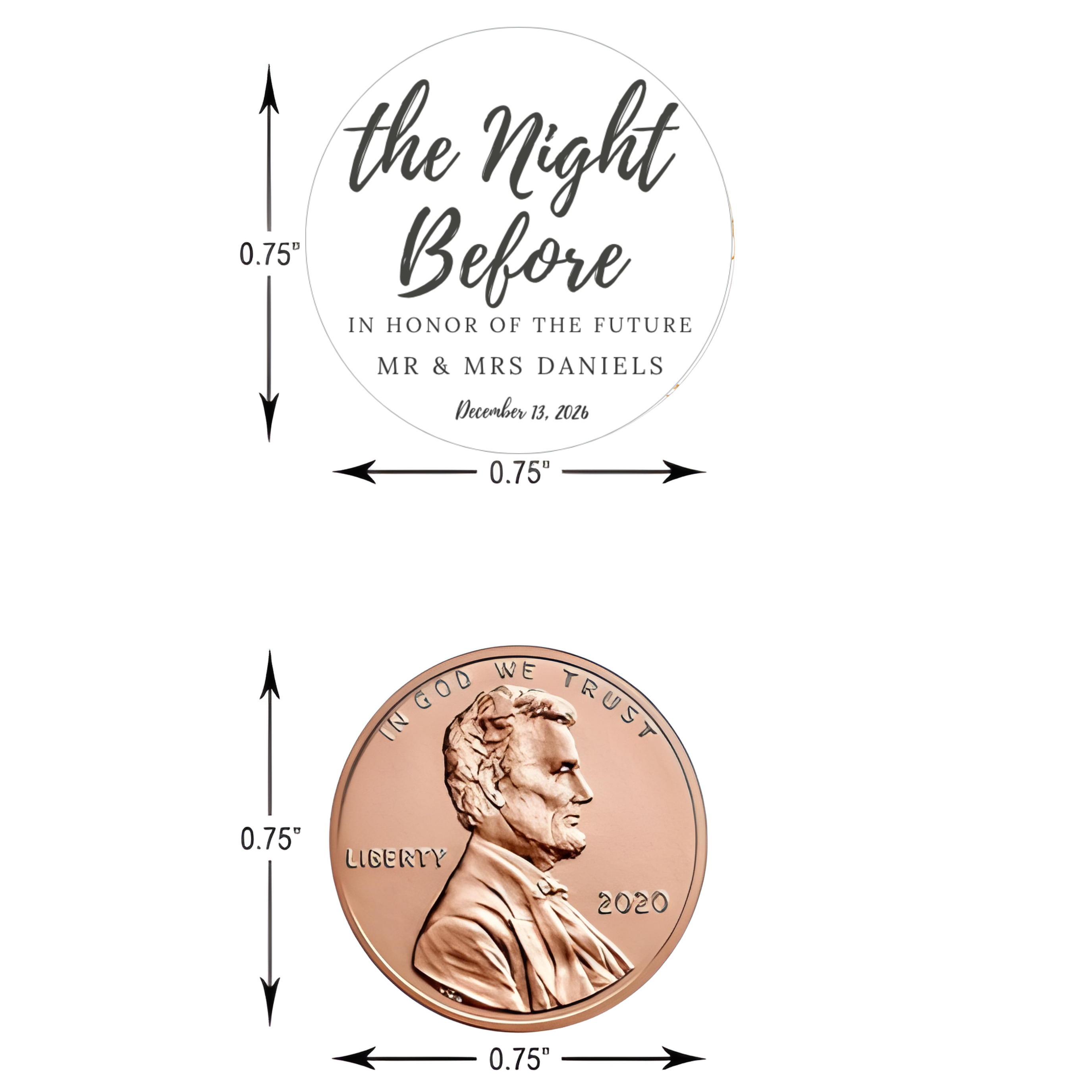 The Night Before| In Honor Of Mr And Mrs Personalized Candy Stickers| 100ct| Glossy| Bridal Shower Favors