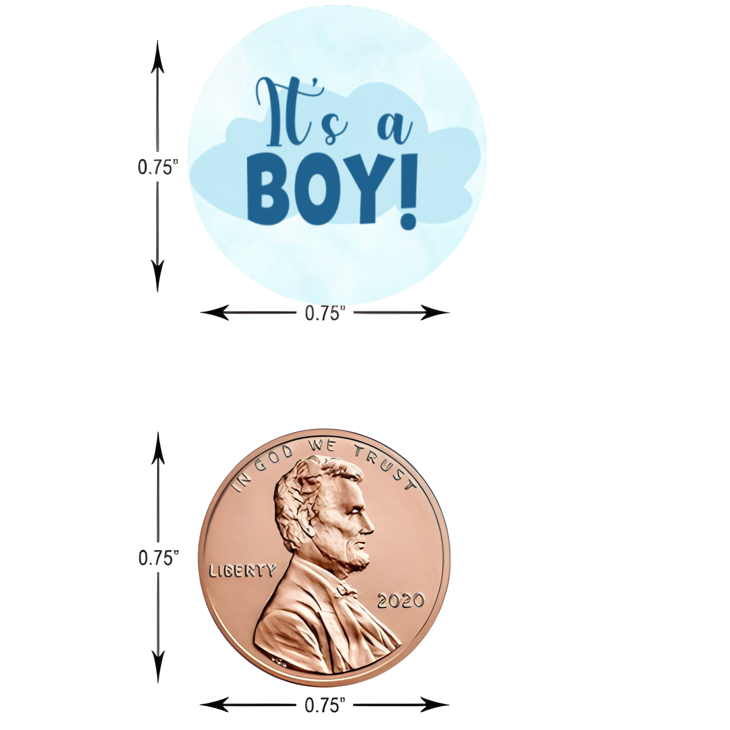 It's a Boy Kiss Candy Stickers | Baby Shower Favors | Glossy| 100 Count 0.75in