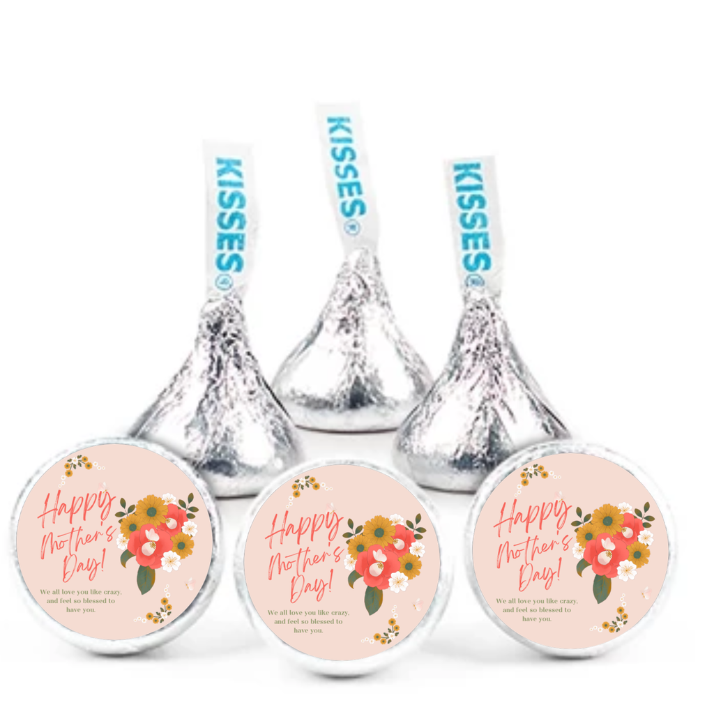 Mom Celebration Candy Decor | 100 Glossy Candy Kiss Stickers | Party Style