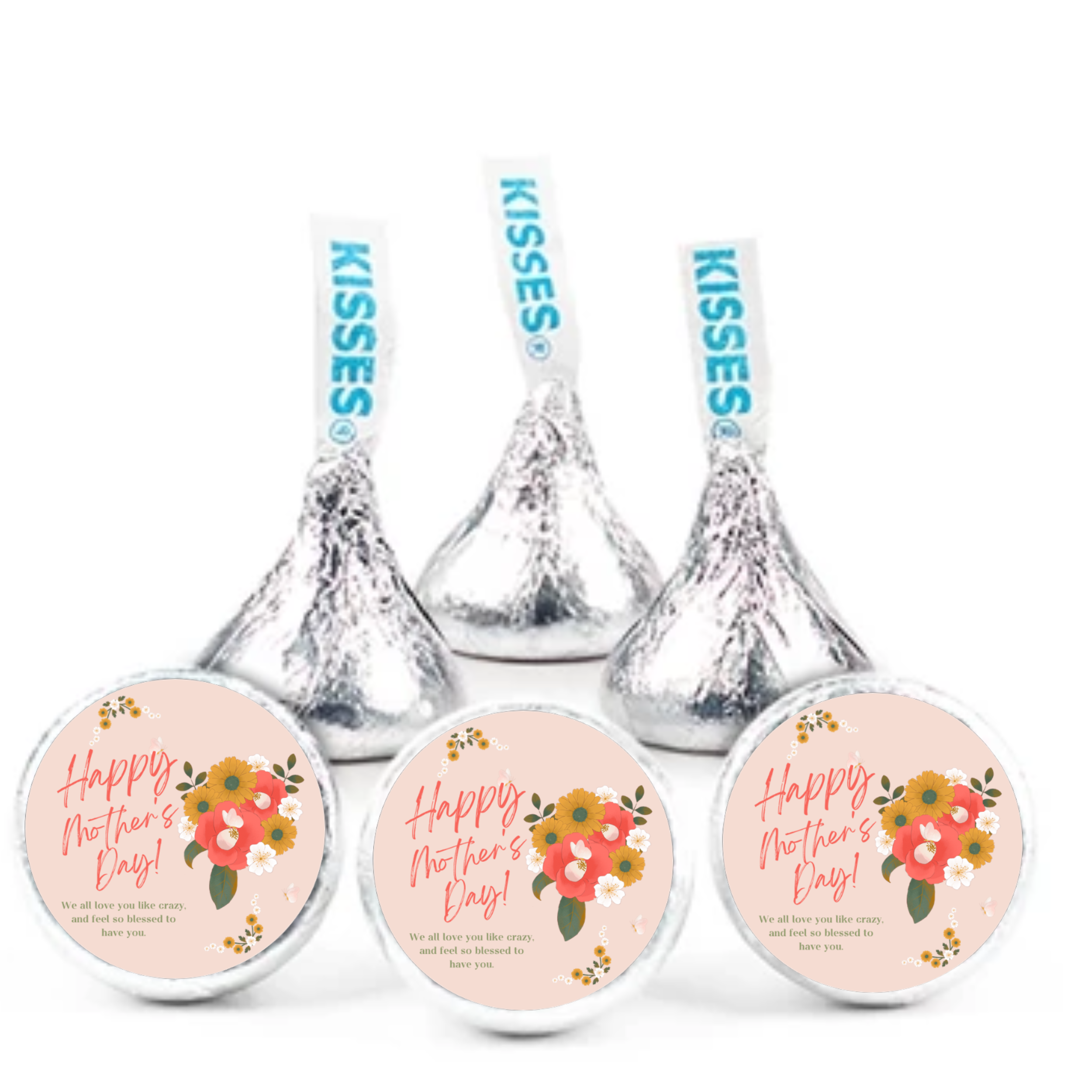 Mom Celebration Candy Decor | 100 Glossy Candy Kiss Stickers | Party Style