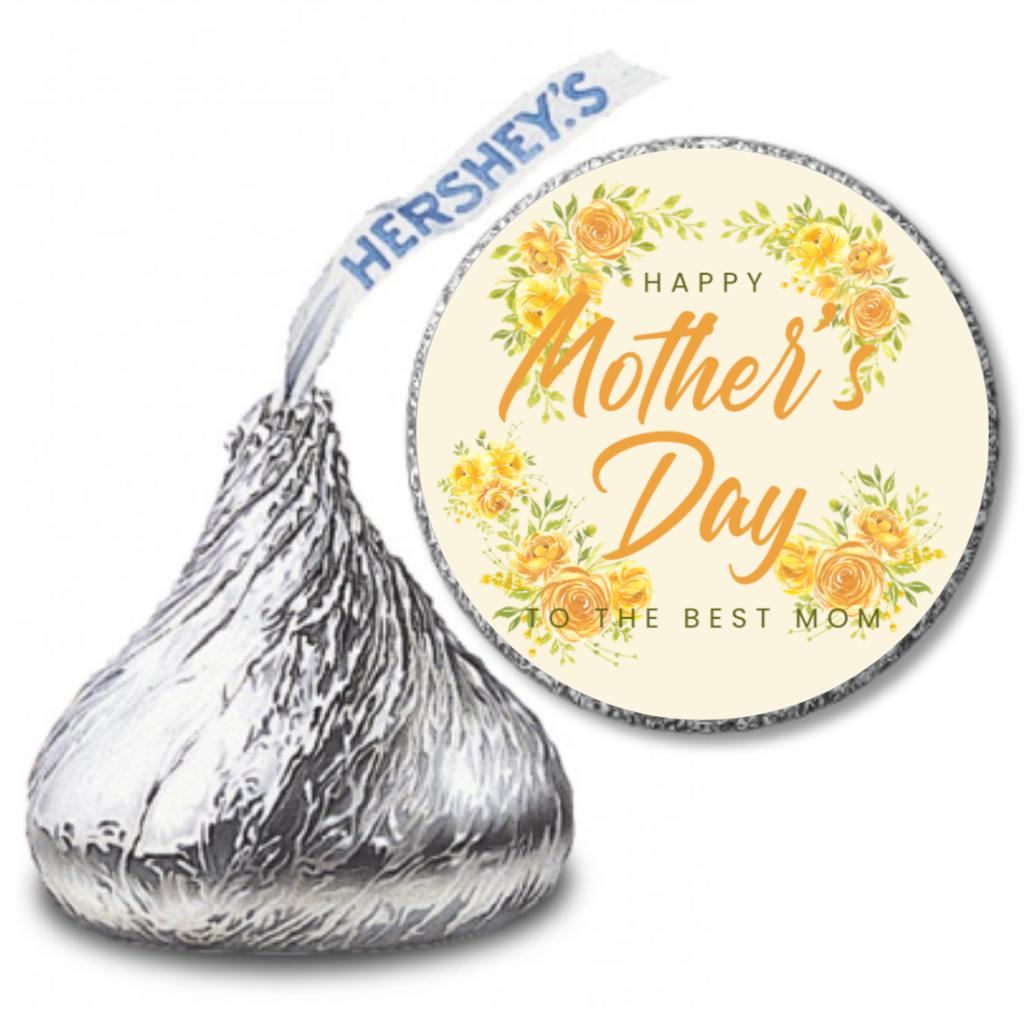 Floral Mother's Day Candy Kiss Stickers | Glossy | 100ct | Easy Use| Durable
