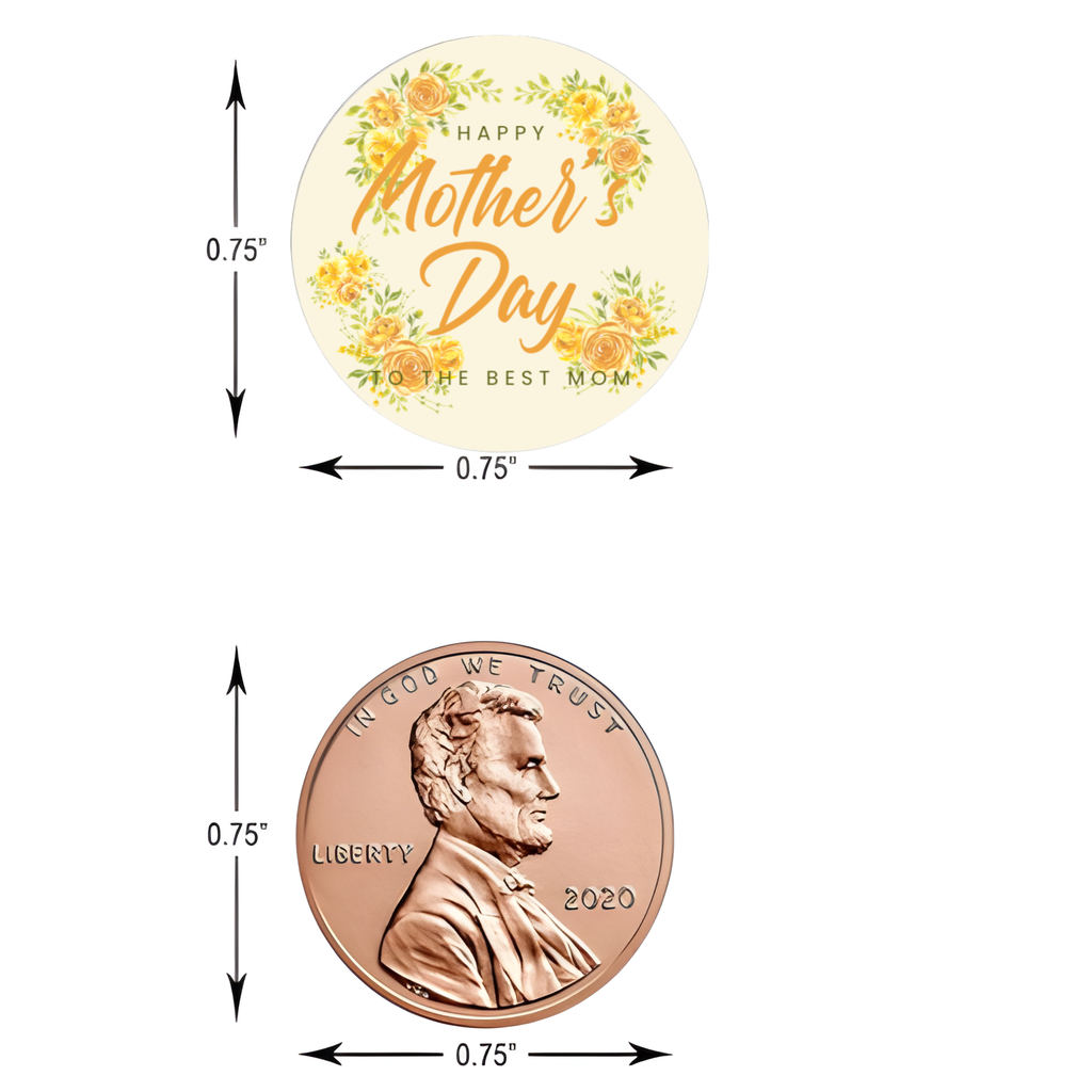 Floral Mother's Day Candy Kiss Stickers | Glossy | 100ct | Easy Use| Durable