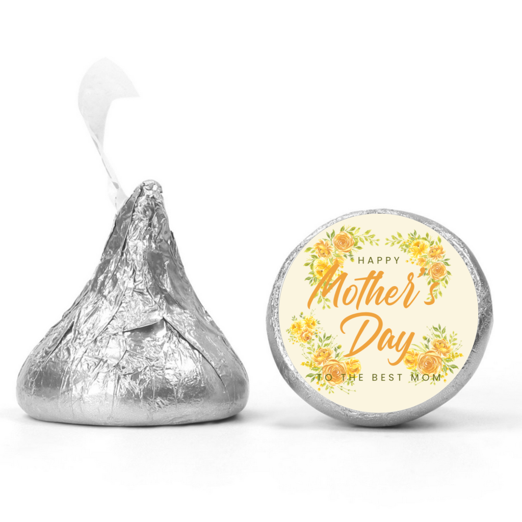 Floral Mother's Day Candy Kiss Stickers | Glossy | 100ct | Easy Use| Durable