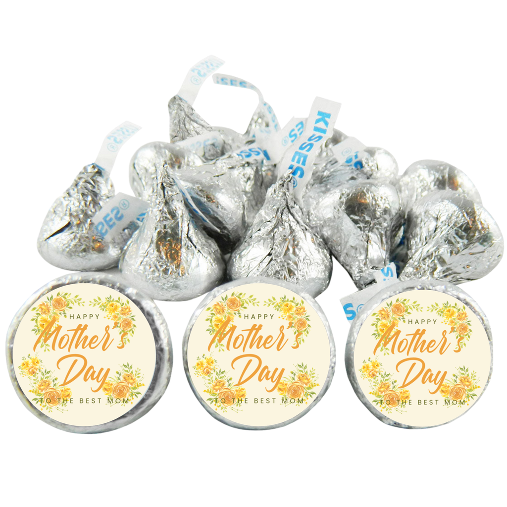 Floral Mother's Day Candy Kiss Stickers | Glossy | 100ct | Easy Use| Durable