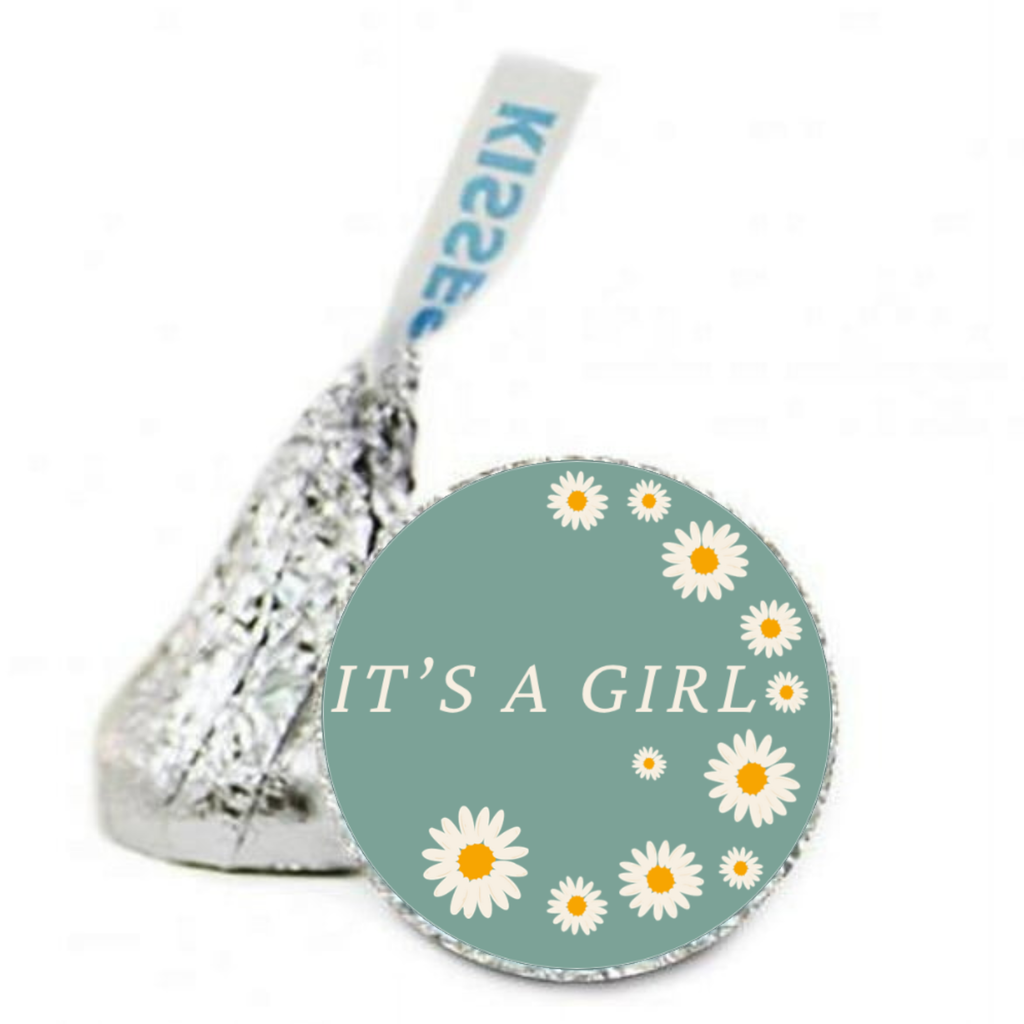 Its a Girl Stickers | Baby Shower favors| Flower Design | Glossy| 100 Count|0.75in