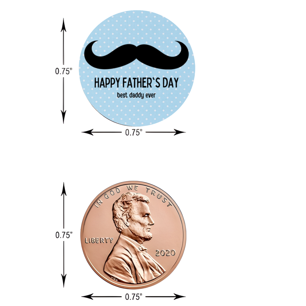 Fathers Day Kiss Candy Stickers | Fathers Day Gift | Glossy | 100ct