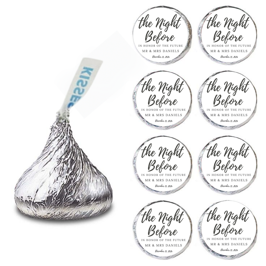 The Night Before| In Honor Of Mr And Mrs Personalized Candy Stickers| 100ct| Glossy| Bridal Shower Favors