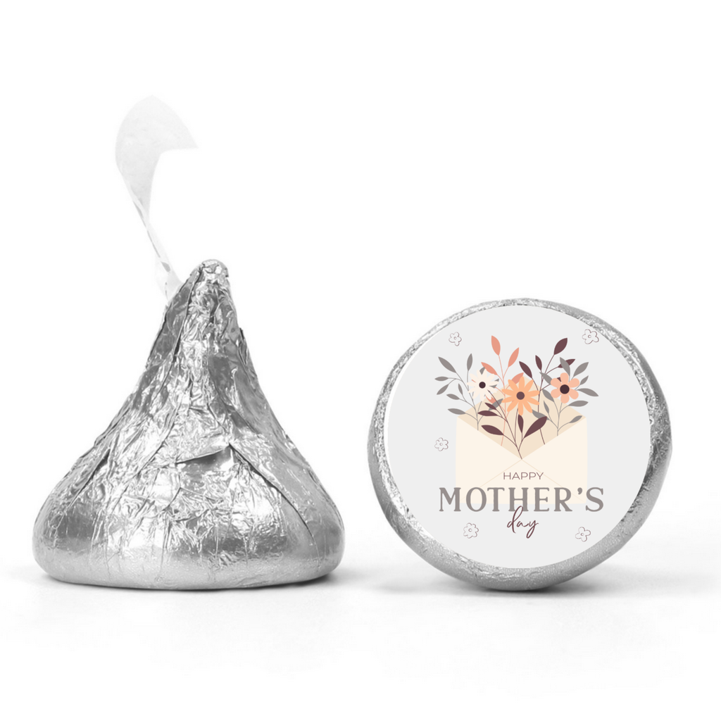 Floral Mother’s Day Candy Stickers | Kiss Bottom Labels | Self Adhesive | Glossy | 100 count