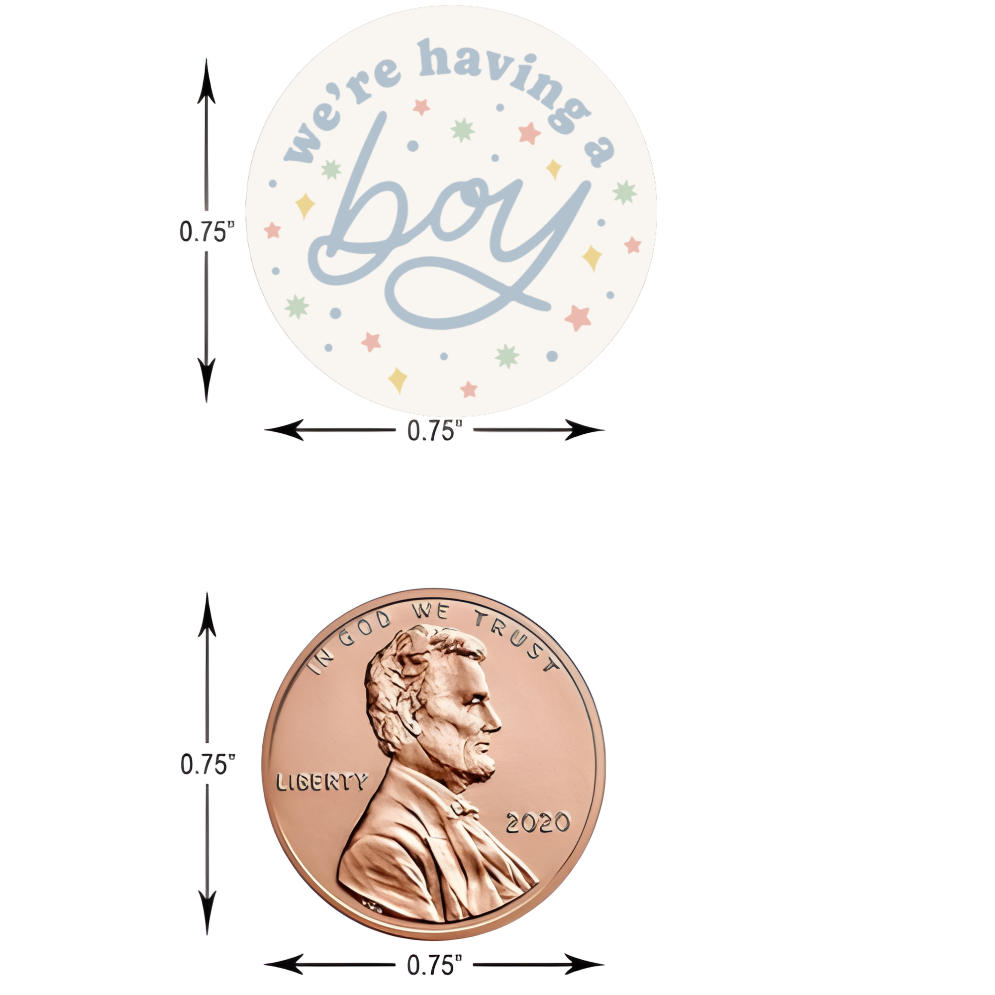Were Having a Boy Stickers | Baby Shower Candy Labels | Glossy | 100ct
