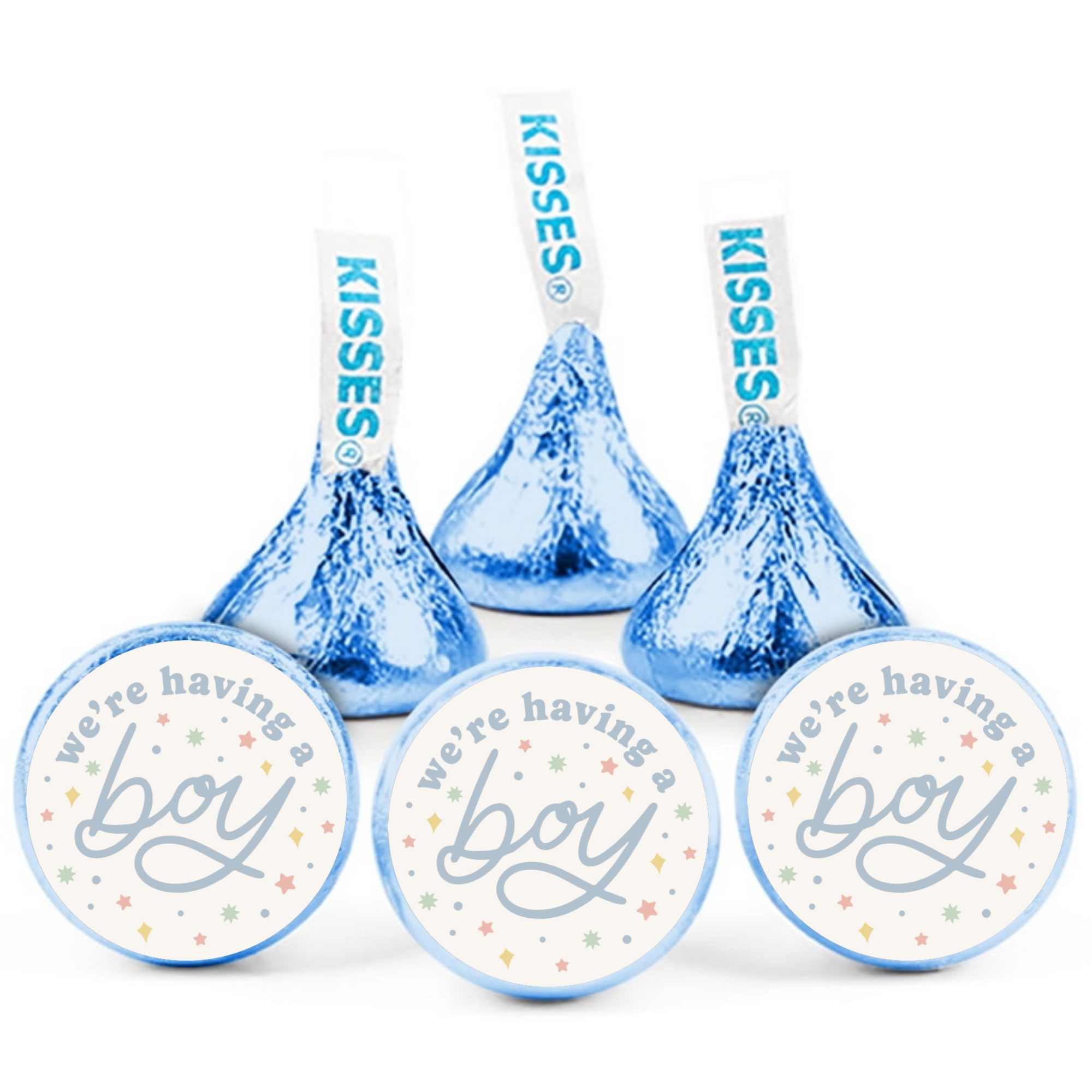 Were Having a Boy Stickers | Baby Shower Candy Labels | Glossy | 100ct