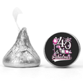 Elegant 40th Birthday | Mini Kiss Labels | Chocolate Candy Stickers | Forty Birthday Party | Glossy Candy Decor | Birthday Favor Labels