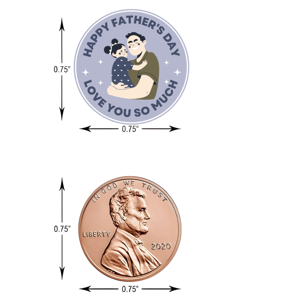 Happy Fathers Day Kiss Candy Stickers | Dad Favors | Glossy | 100ct
