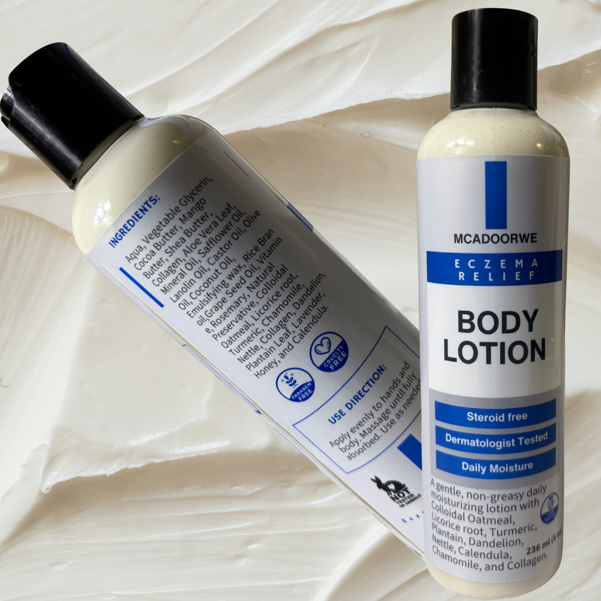 Herbal Eczema Body Lotion|8 oz| Moisturizing| Colloidal Oatmeal |Calendula| Licorice Root| Plantain Leaf| Dandelion