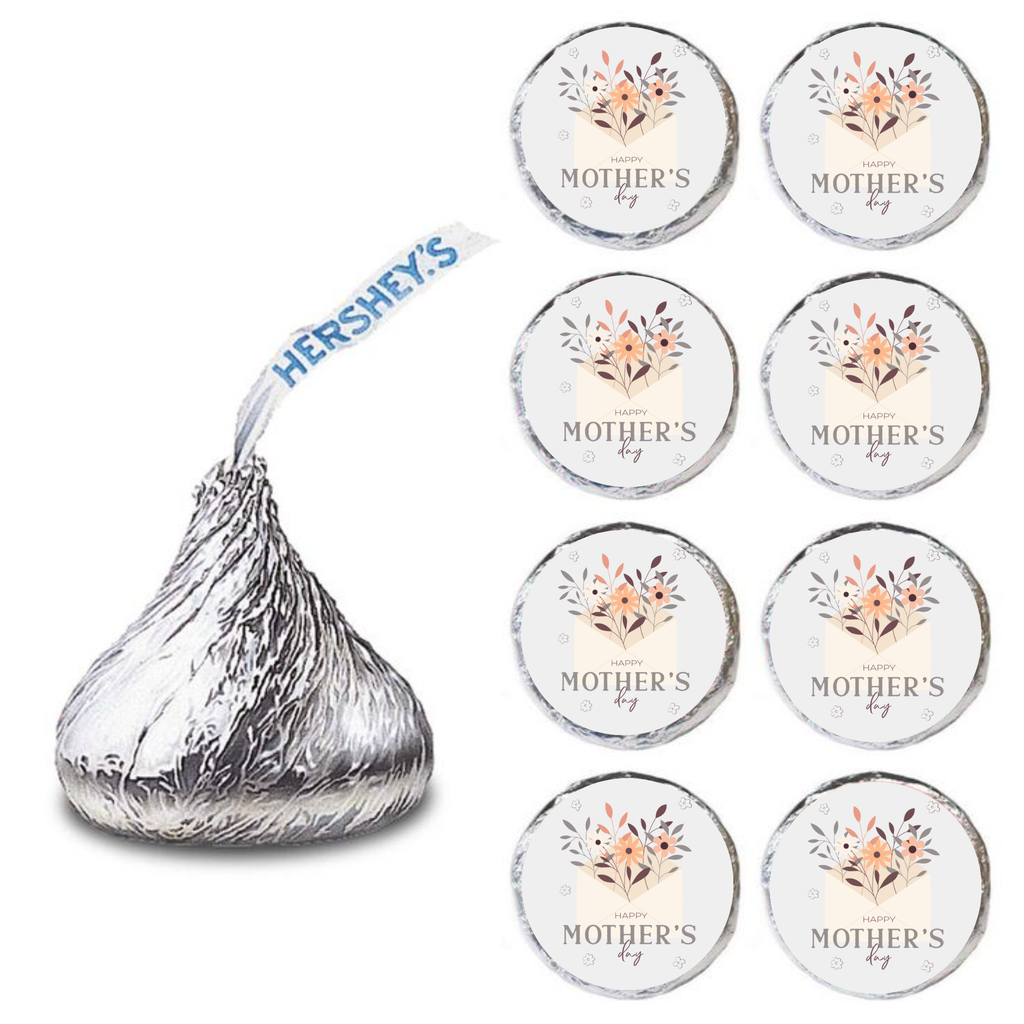 Floral Mother’s Day Candy Stickers | Kiss Bottom Labels | Self Adhesive | Glossy | 100 count