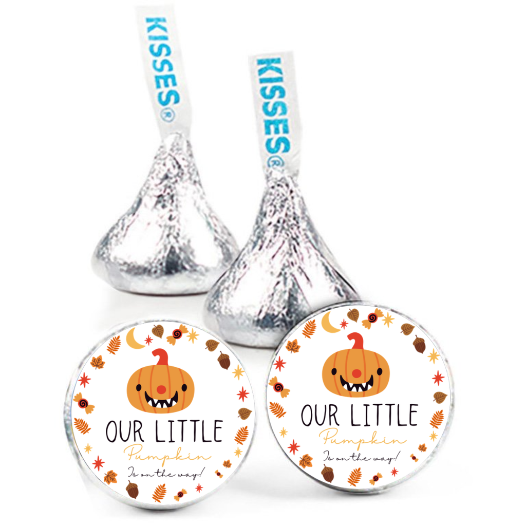 Our Little Pumpkin Is On The Way Baby Shower Stickers | Fall Candy Labels | Glossy | 100ct