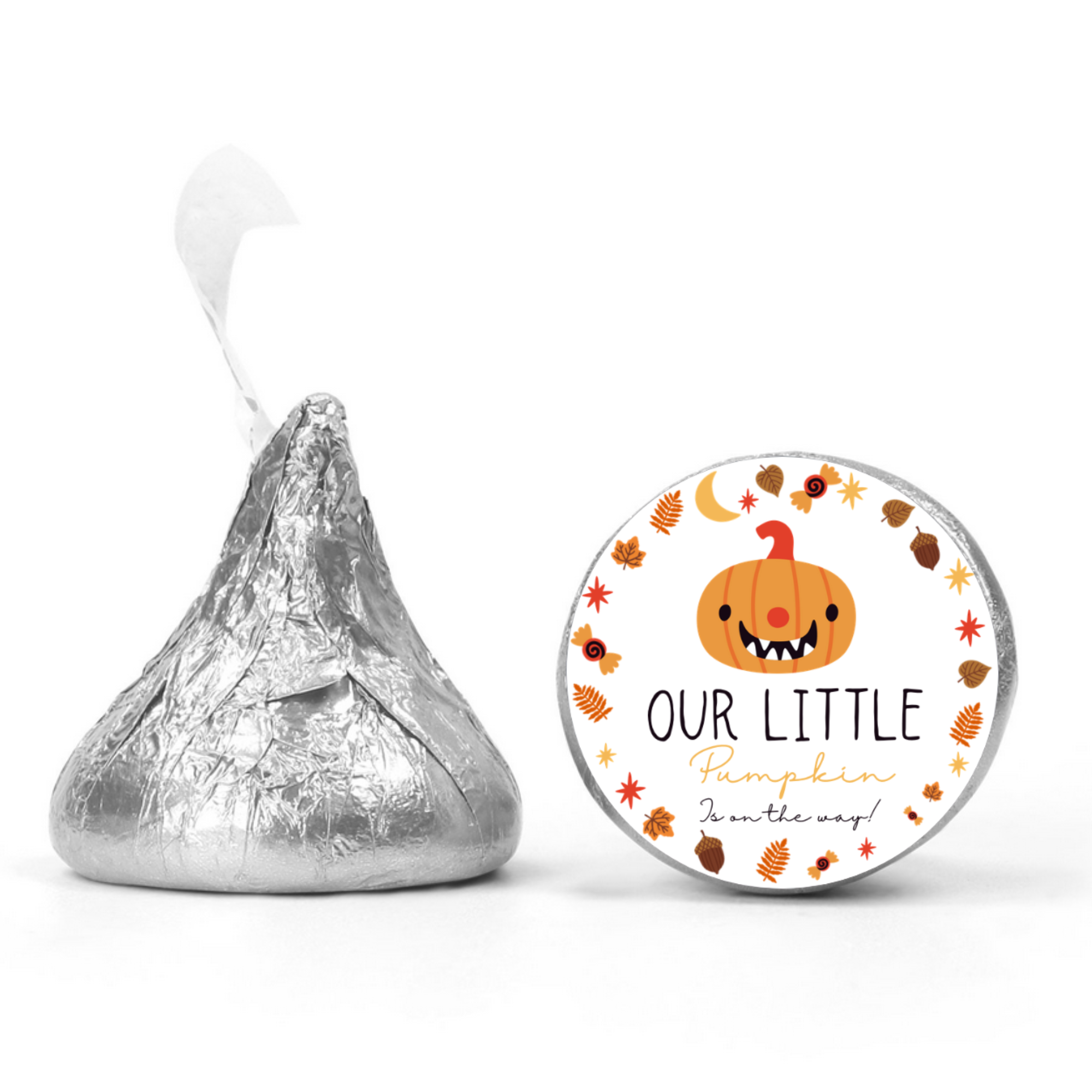 Our Little Pumpkin Is On The Way Baby Shower Stickers | Fall Candy Labels | Glossy | 100ct