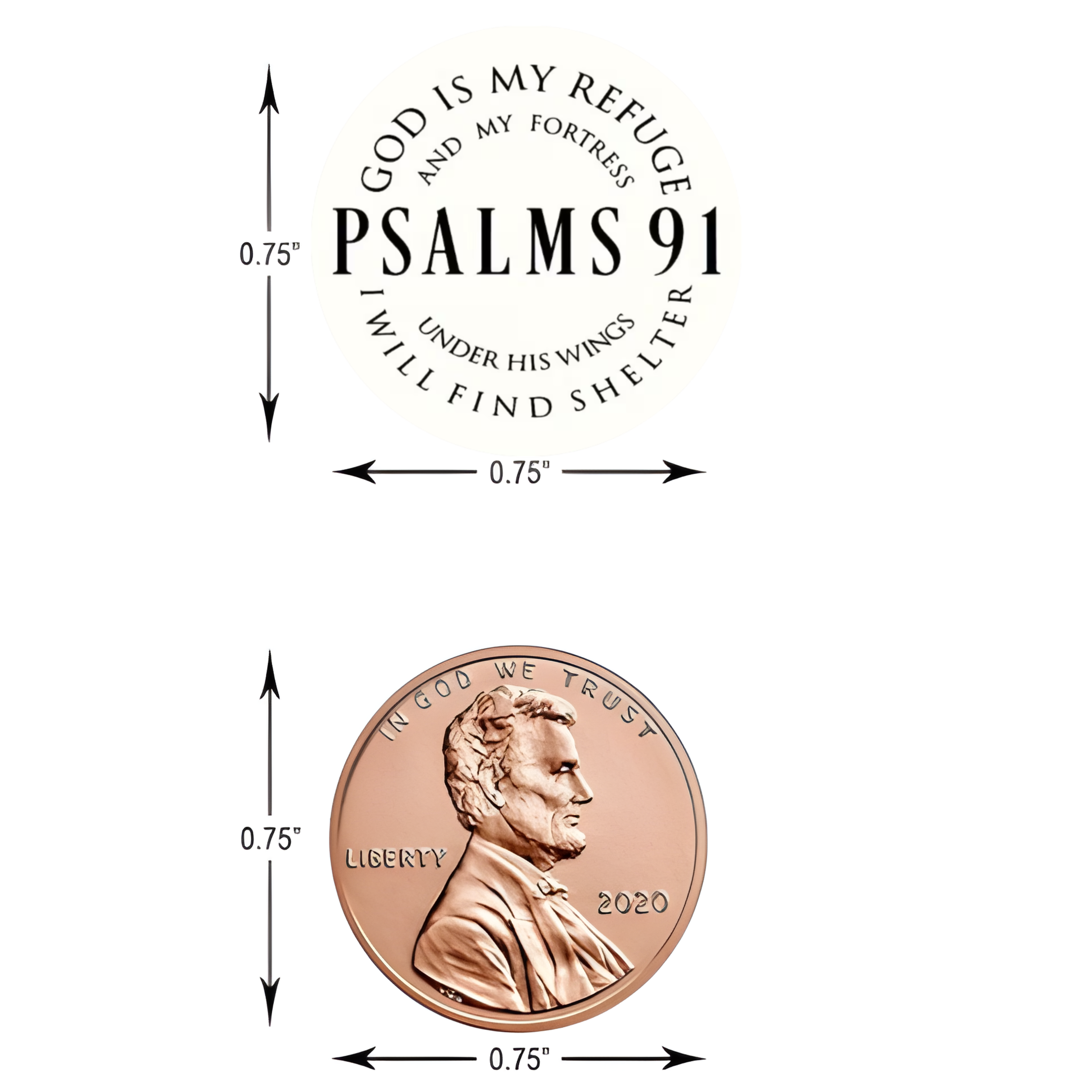Psalms 91 Stickers | Christian Scripture Candy Labels | Glossy Candy Kiss Decals | 100 Count
