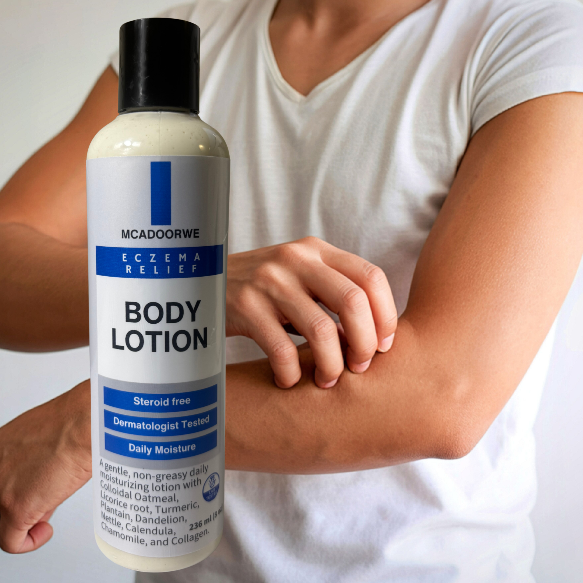 Herbal Eczema Body Lotion|8 oz| Moisturizing| Colloidal Oatmeal |Calendula| Licorice Root| Plantain Leaf| Dandelion