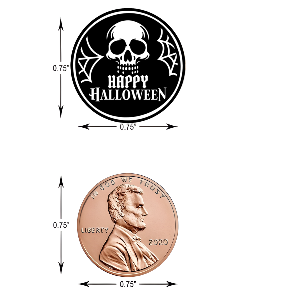 Happy Halloween Kiss Candy Stickers | Skull Design | Glossy|Self Adhesive | Set of 100