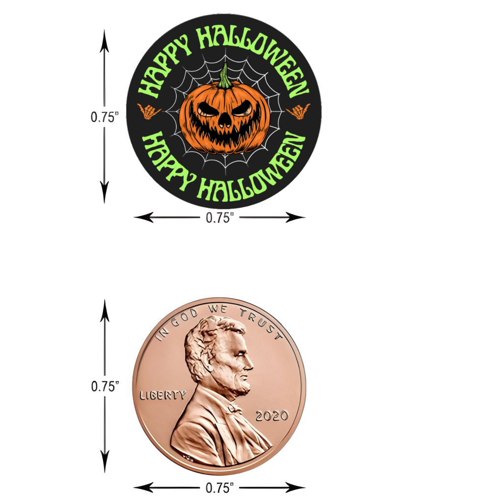 Happy Halloween Kiss Candy Stickers |Spooky Pumpkin Design | Glossy| Self Adhesive Labels |100ct