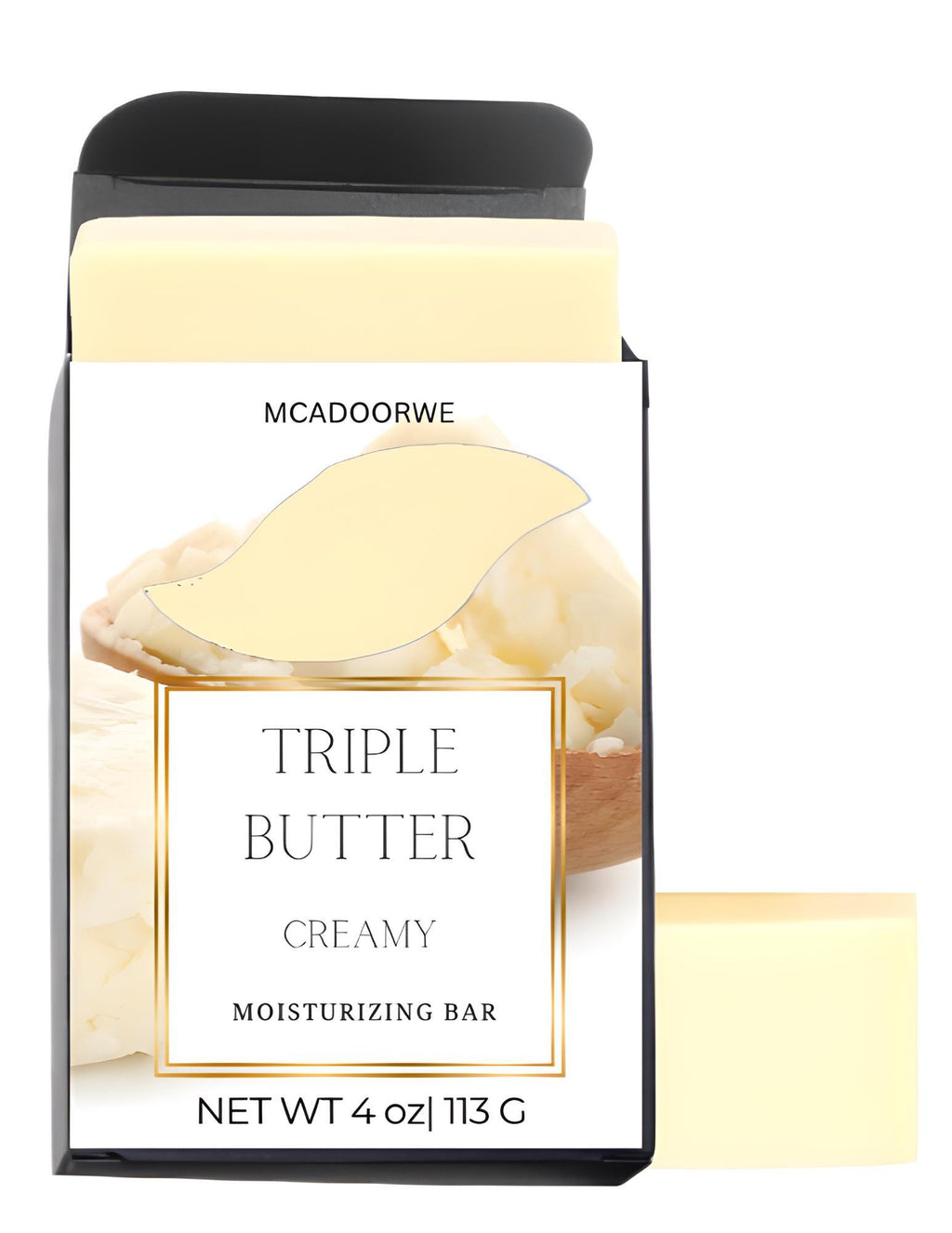 Creamy Triple Butter Bar | Organic Shea Mango Cocoa Soap | Luxurious Handmade 4 oz Bar