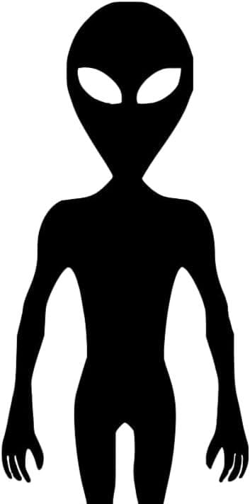 Spooky Halloween Alien Silhouette Wall Decal, Halloween Window Decoration, 11.5 x 23.5 inches, Black, Reusabl
