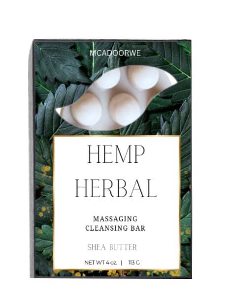 Hemp |Aromatherapy Massage Bath Bar|Shea Butter & Collagen Handmade Soap| Moisturizing Bath Bar