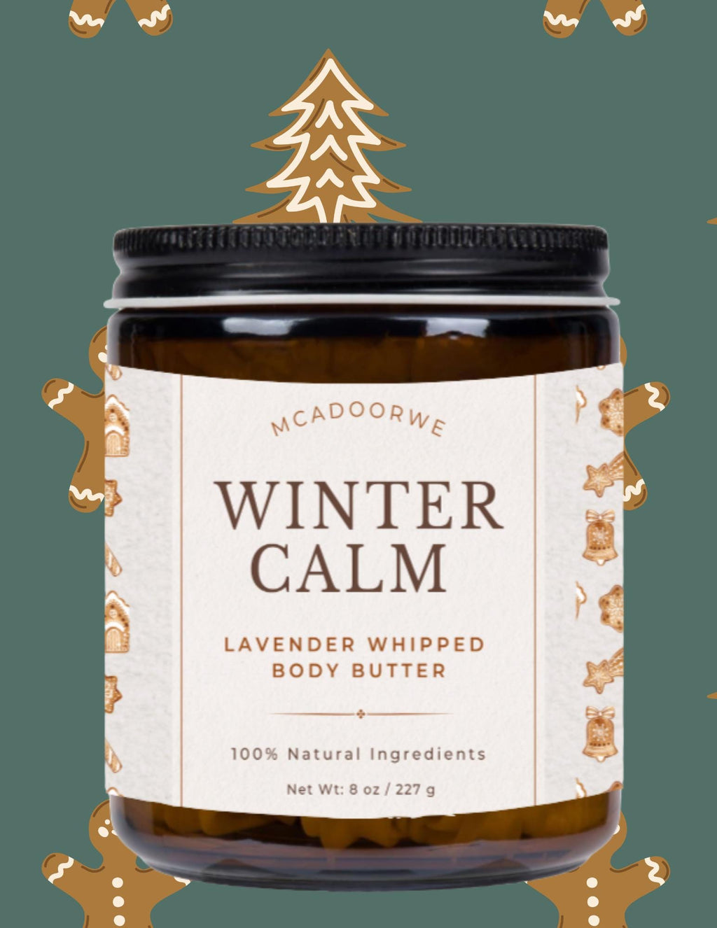 Winter Calm Lavender Whipped Body Butter | Handmade Organic Shea Mango Cocoa Blend |Handmade| 8 oz