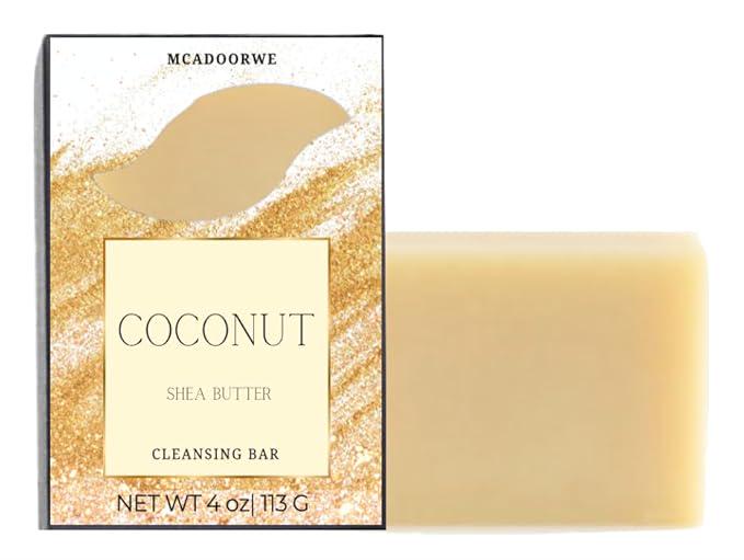 Coconut Cleansing Soap Bar|Cocoa Butter|Collagen infused Handmade Soap Bars|Moisturizing Bath Bar