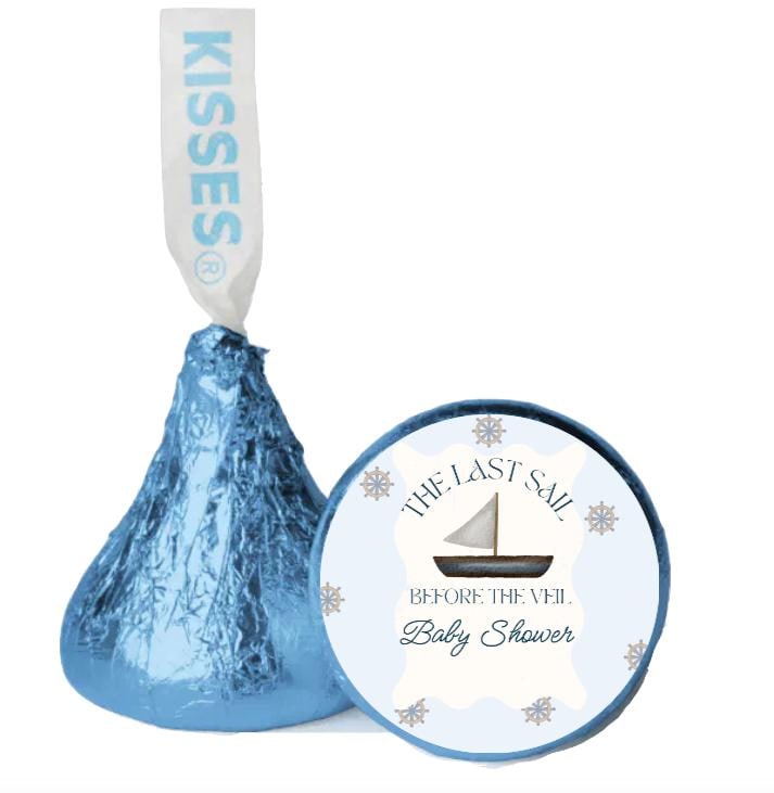 Last Sail Before the Veil Chocolate Candy Kiss Stickers| 100ct| Glossy| Baby Shower Favors
