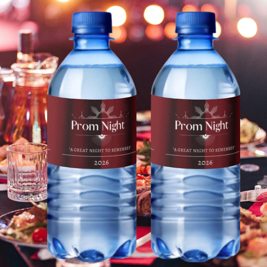 Prom Night 2026 Water bottle Labels|Party Table Decorations|12pcs|Glossy