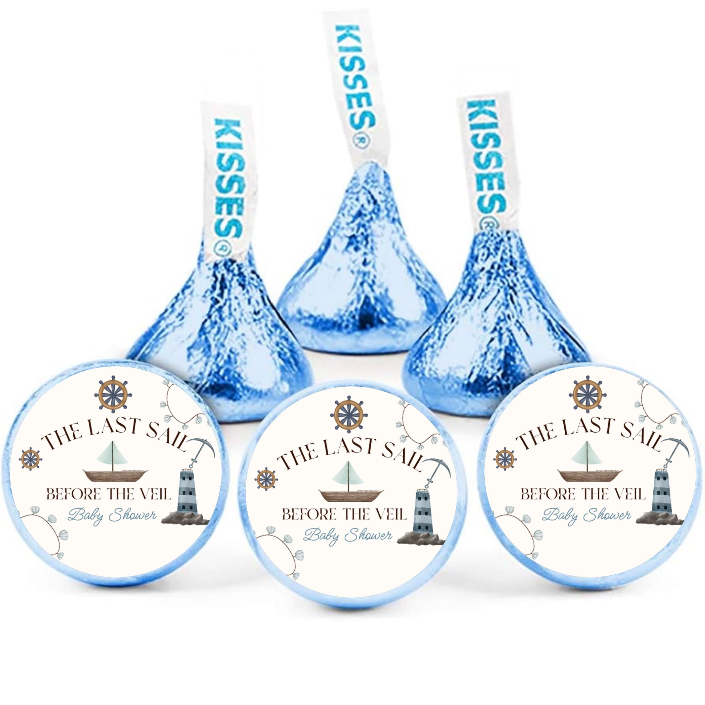 The Last Sail Before the Veil Candy Labels|Ocean Baby Shower|Gender Reveal Favors|100|Glossy|Ocean Table Accents