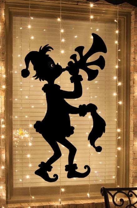 Reusable Elf Christmas Window Cling | 20H | Holiday Window Decals | Large| Christmas Decor