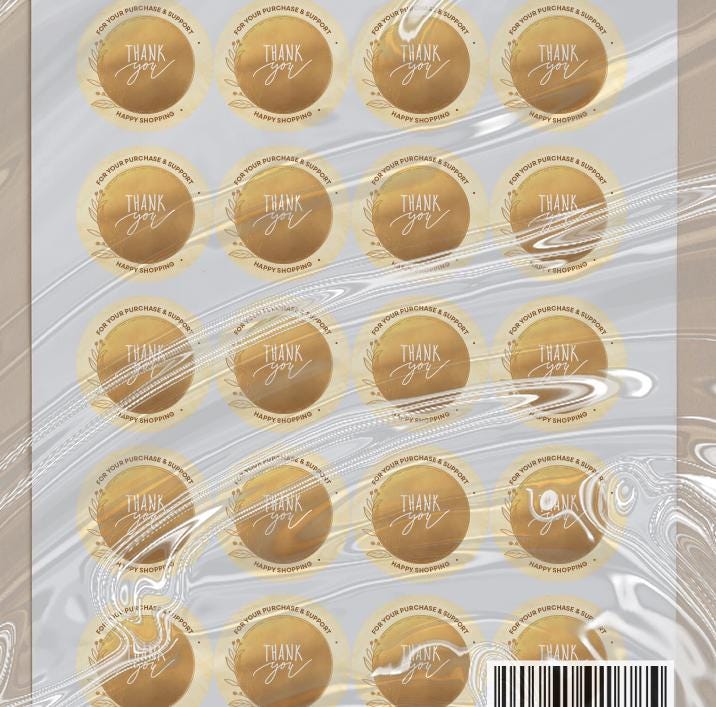 Customer Appreciation Stickers | 57ct| Gold and Brown|Small Business| Thank You for your Purchase Stickers