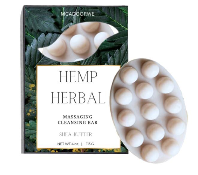 Hemp |Aromatherapy Massage Bath Bar|Shea Butter & Collagen Handmade Soap| Moisturizing Bath Bar