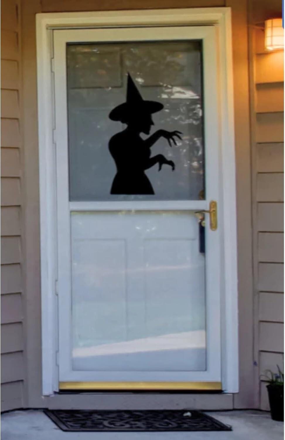Halloween Witch Silhouette Window Cling Decal, Halloween Decoration, Large