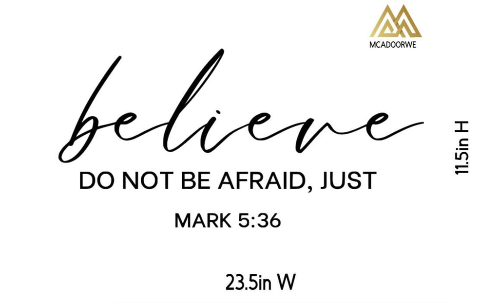 Mark 5 Bible Verse Wall Art | Faith Based Motivation | Vinyl Wall Decals