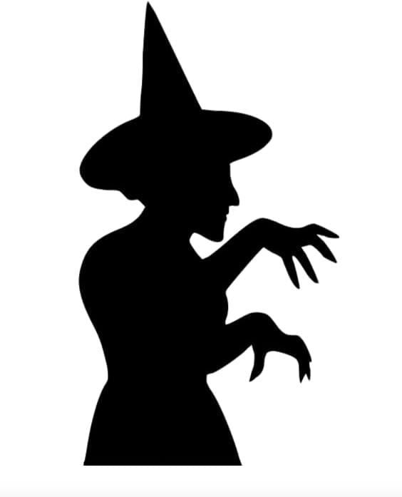 Halloween Witch Silhouette Window Cling Decal, Halloween Decoration, Large