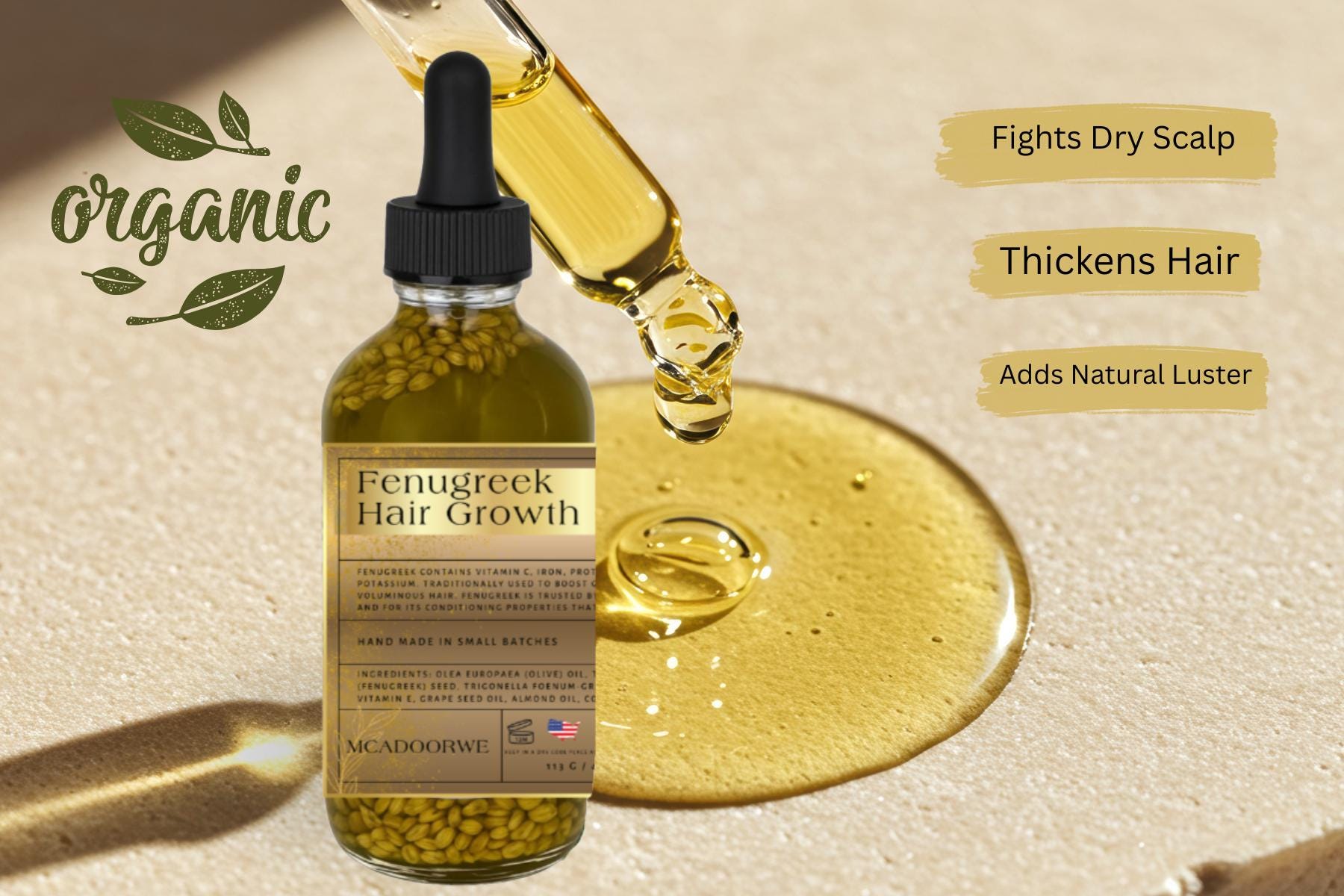 Fenugreek Hair Growth Oil | Strengthening Oil | 4 oz | Grow Healthy Natural Hair