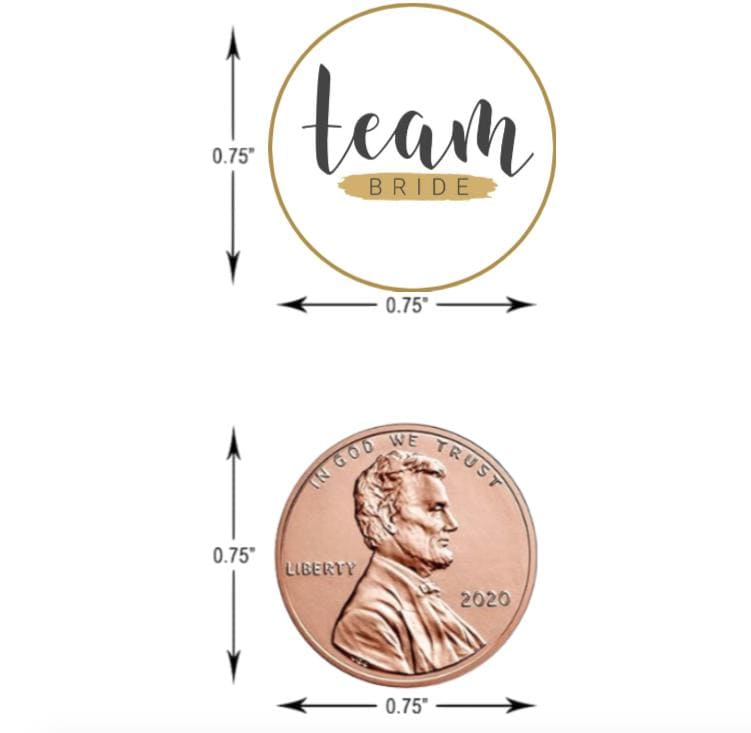 Team Bride Kisses Candy Stickers | 100pcs Waterproof Glossy Vinyl | Wedding Bridal Shower Favors