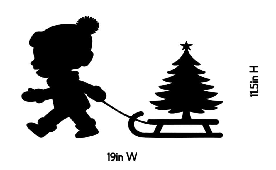 Christmas Window Cling | Large Reusable Silhouette Decal | Holiday Window Decoration